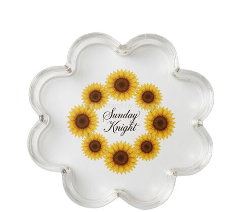 Custom sunflower shaped acrylic accent tray