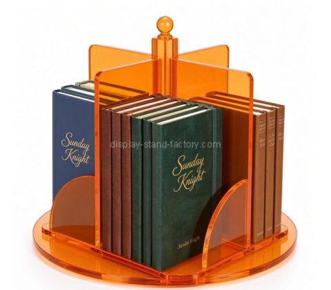 Custom acrylic rotating 4 sided books holder stand
