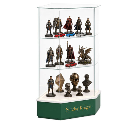 Custom acrylic corner collectibles LED display cabinet