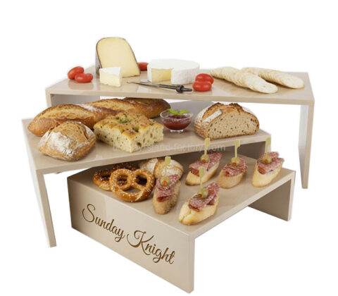 Custom acrylic bread display stand riser