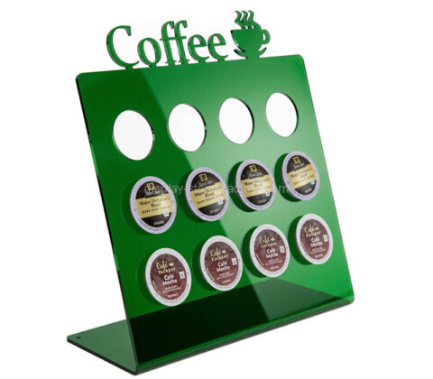 Custom acrylic L shape K cup coffee pod organizer stand