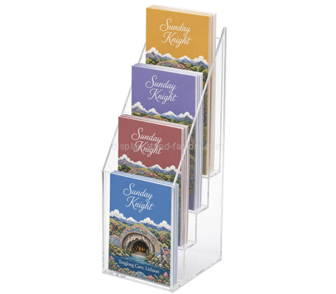 Custom acrylic 4 pockets brochure stand holders