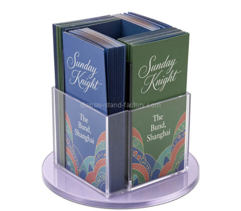 Custom acrylic spinning 4 pockets literature holders