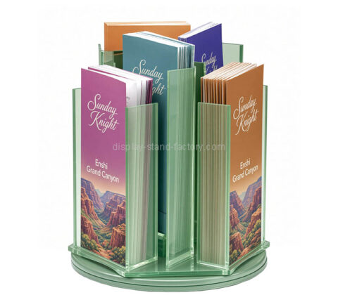 Custom acrylic rotating multi pockets pamphlet holders