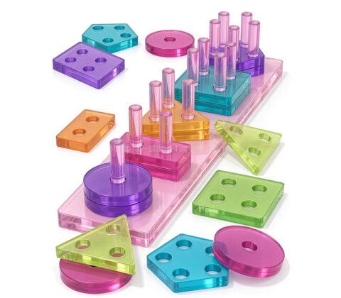Custom acrylic children birthday gift montessori toys blocks