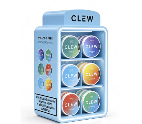 맞춤형 아크릴 CLEW 니코틴 파우치 조명 진열장
