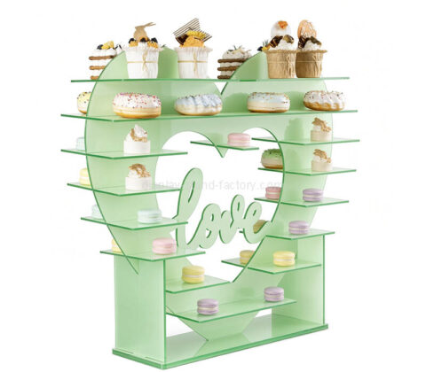 Custom heart shaped acrylic 8 layers dessert display stand