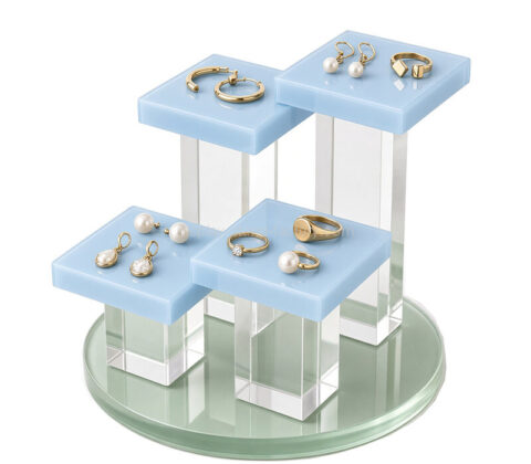 Custom acrylic jewelry display stand riser