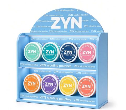 Custom acrylic ZYN nicotine pouches LED display stand